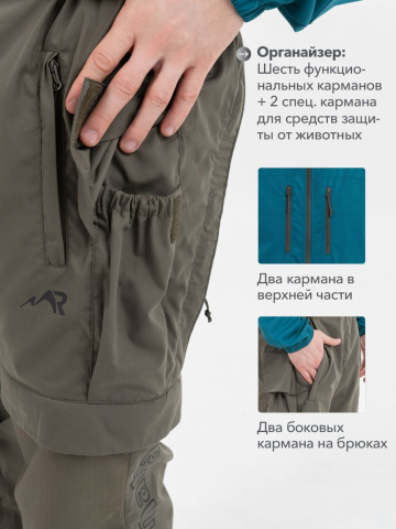 Комбинезон специальный противоэнцефалитный "Кемчуг" (морская волна/хаки)