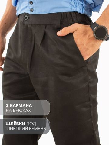 Костюм летний "Охрана" на молнии (смесовая, черный)